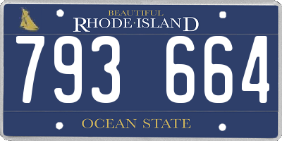 RI license plate 793664