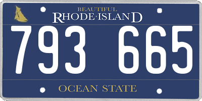 RI license plate 793665