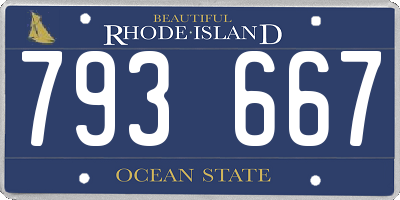 RI license plate 793667