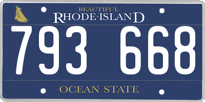 RI license plate 793668
