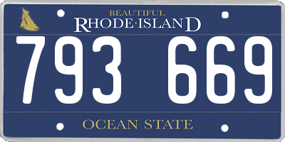 RI license plate 793669