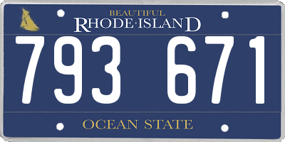 RI license plate 793671