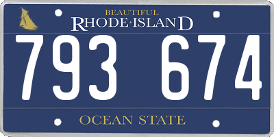 RI license plate 793674