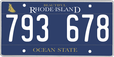 RI license plate 793678