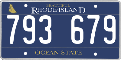 RI license plate 793679