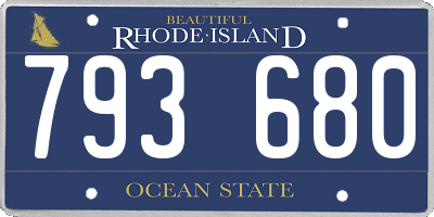 RI license plate 793680