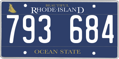 RI license plate 793684