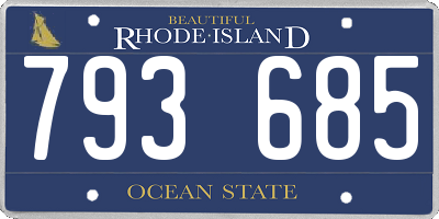 RI license plate 793685