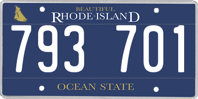 RI license plate 793701