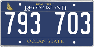 RI license plate 793703