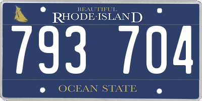 RI license plate 793704