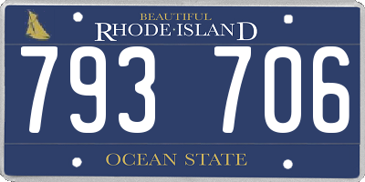 RI license plate 793706