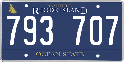 RI license plate 793707