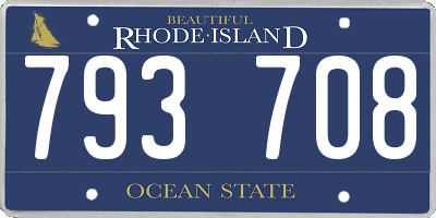 RI license plate 793708