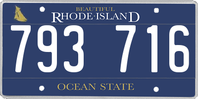 RI license plate 793716