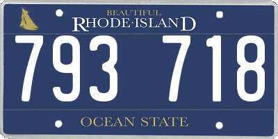 RI license plate 793718