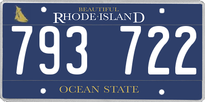 RI license plate 793722