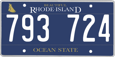 RI license plate 793724
