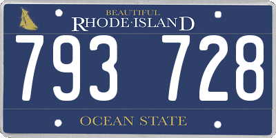 RI license plate 793728