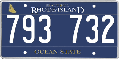RI license plate 793732