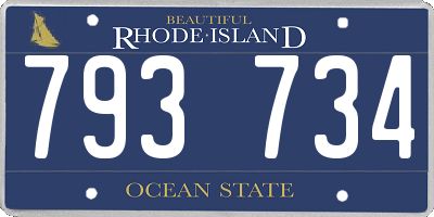 RI license plate 793734