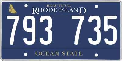 RI license plate 793735
