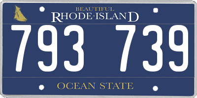RI license plate 793739