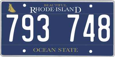 RI license plate 793748