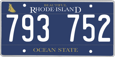 RI license plate 793752