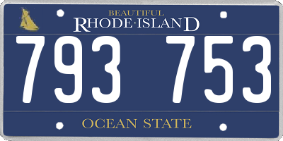RI license plate 793753