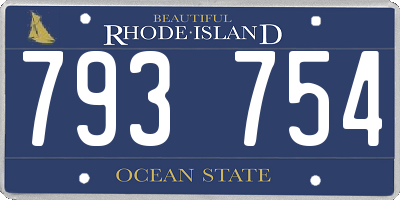 RI license plate 793754