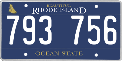 RI license plate 793756
