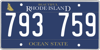 RI license plate 793759