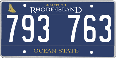 RI license plate 793763