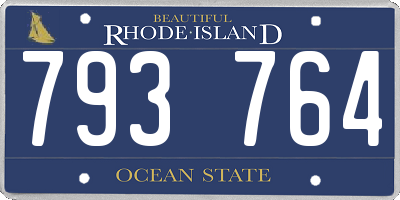 RI license plate 793764