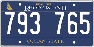 RI license plate 793765