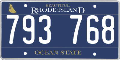 RI license plate 793768