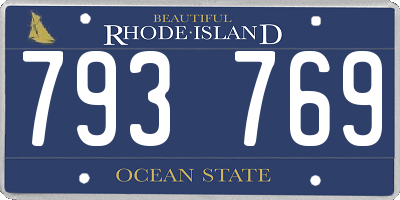 RI license plate 793769