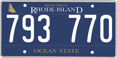 RI license plate 793770