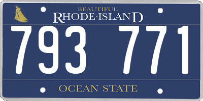 RI license plate 793771