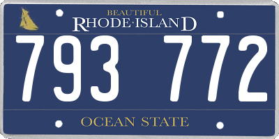 RI license plate 793772