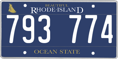 RI license plate 793774