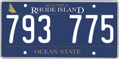 RI license plate 793775