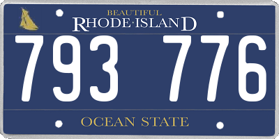 RI license plate 793776