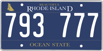 RI license plate 793777