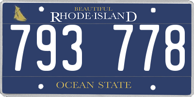 RI license plate 793778