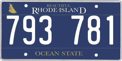 RI license plate 793781