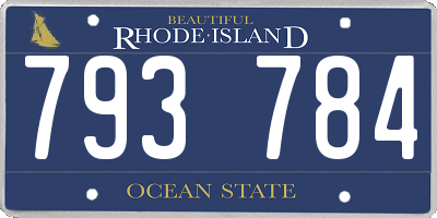 RI license plate 793784