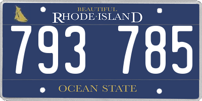 RI license plate 793785