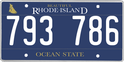 RI license plate 793786